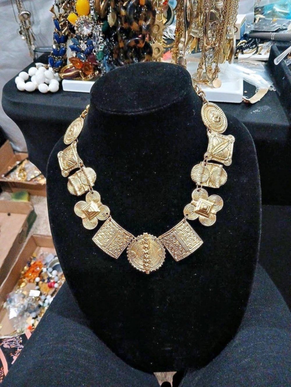 Gold-Tone Statement Necklace Like New